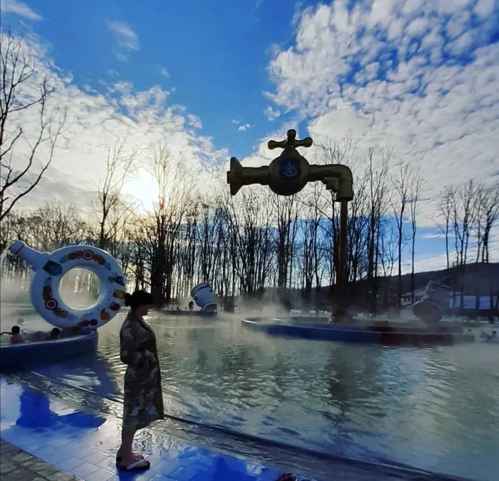 The Kosyno thermal pools - Bathing in hot open-air thermal water while snow lies all around is the defining winter experience of Transcarpathia