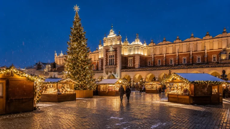 Kraków at Christmas: the market on the Main Square